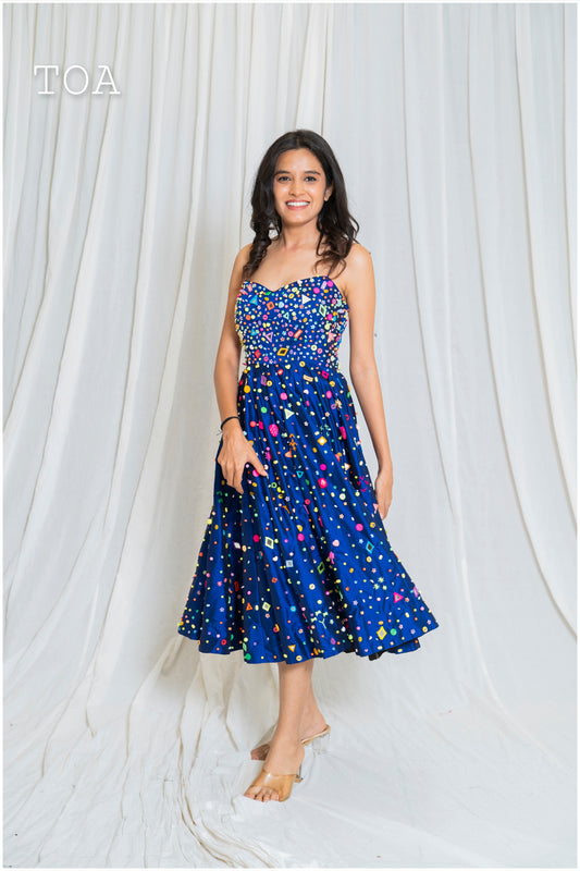 Pop Up Vibe Corset Dress - Royal Blue