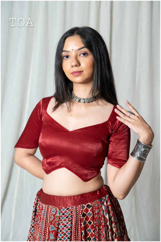 Premium Design Gaji Blouse (Maroon - EL)