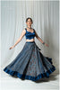 Mashru Silk Ajrak Gamthi Skirt - Indigo Blue