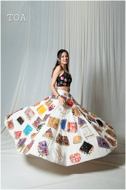 Mosaic Tassel Magic Skirt Only (Cream White)