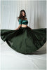 Textured Silk Sequins Skirt Only - Bottle Green