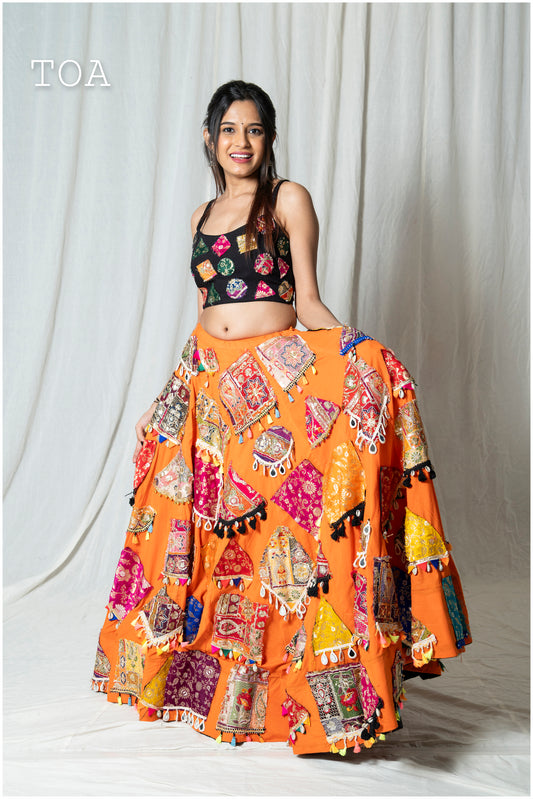 Mosaic Tassel Magic Skirt Only (Orange)