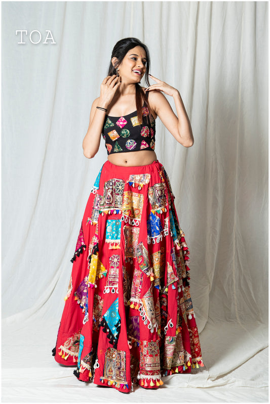 Mosaic Tassel Magic Skirt Only (Pink)