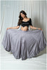 Textured Silk Sequins Skirt Only - Grey