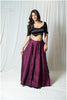 Textured Silk Sequins Skirt Only - Wine