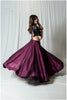 Textured Silk Sequins Skirt Only - Wine
