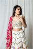 Off White To Pink ZigZag Zariya Skirt Set