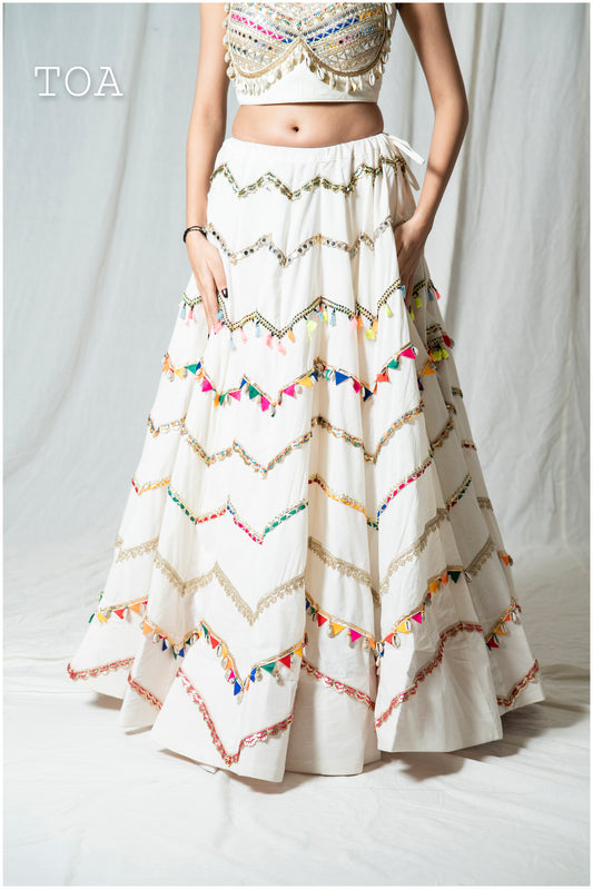 Off White ZigZag Zariya Skirt Only Off White