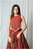 Ajrakh Grace Skirt & Top - Maroon
