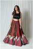 Ajrakh Grace Skirt & Top - Red & Black