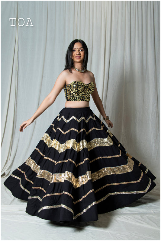 Zarika – The Royal Lampi Twirl  Skirt Only - Black