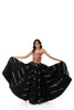 Black Alternate Kallis Resham Sequins 10+ Mtrs Flare  Skirt