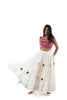 Cream White Multi Mirror Work Skirt 10+ Mtrs Flare