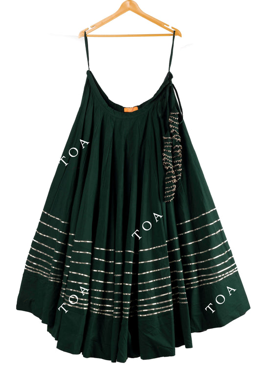 Bottle Green Horizontal Tui Skirt 15 Meters Flare