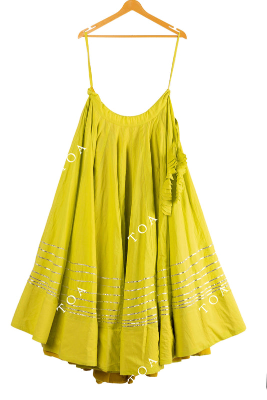 Lime Green Horizontal Tui Skirt 15 Meters Flare