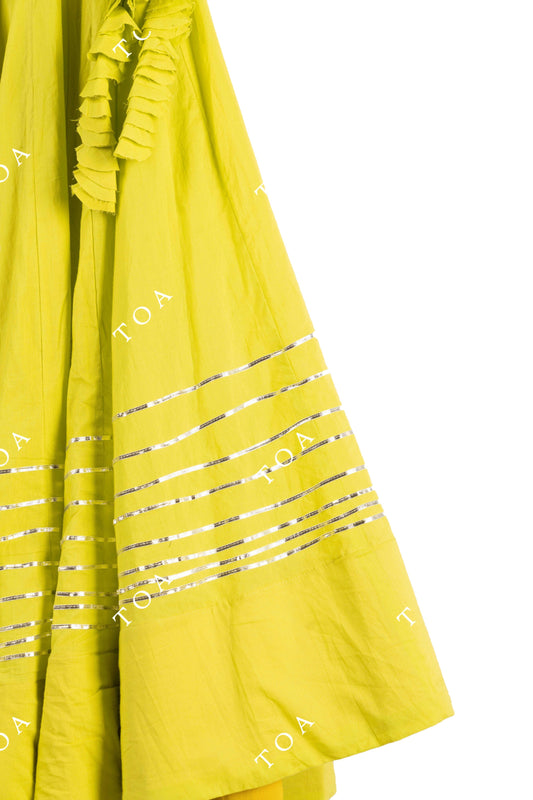 Lime Green Horizontal Tui Skirt 15 Meters Flare