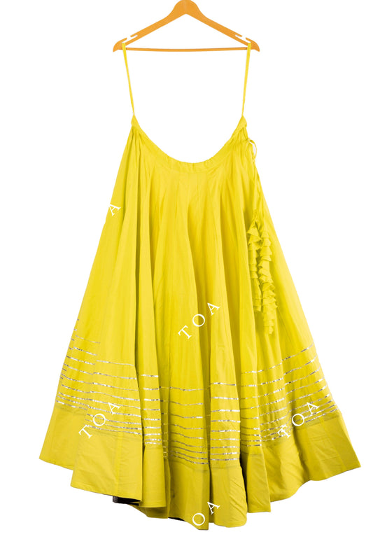 Lime Yellow Horizontal Tui Skirt 15 Meters Flare