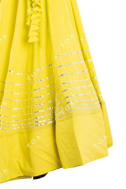 Lime Yellow Horizontal Tui Skirt 15 Meters Flare