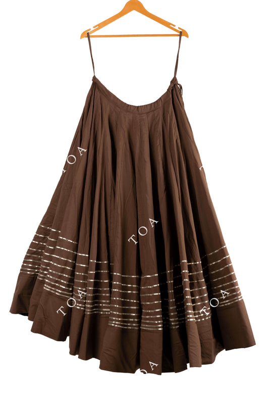 Coffee Brown Horizontal Tui Skirt 15 Meters Flare