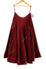 Maroon Mirror Work Border Skirt 9+ Mtrs Flare