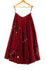 Maroon Self Mirror Work Skirt 9+ Mtrs Flare