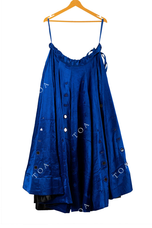 Royal Blue Gajji Mirror Skirt 24 Kalli