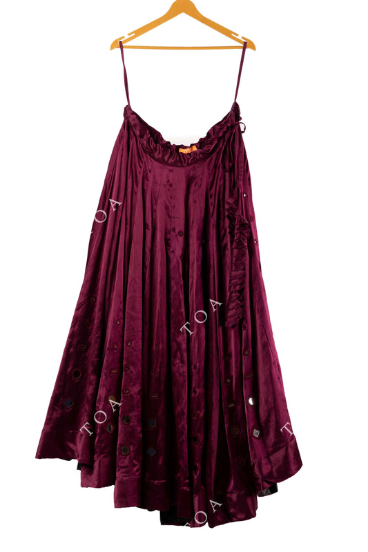 Wine Gajji Mirror Skirt 24 Kalli