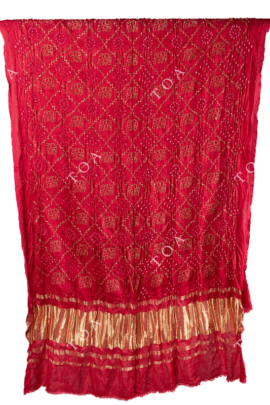 Vintage Vibe Bandhani Dupatta Carrot Pink