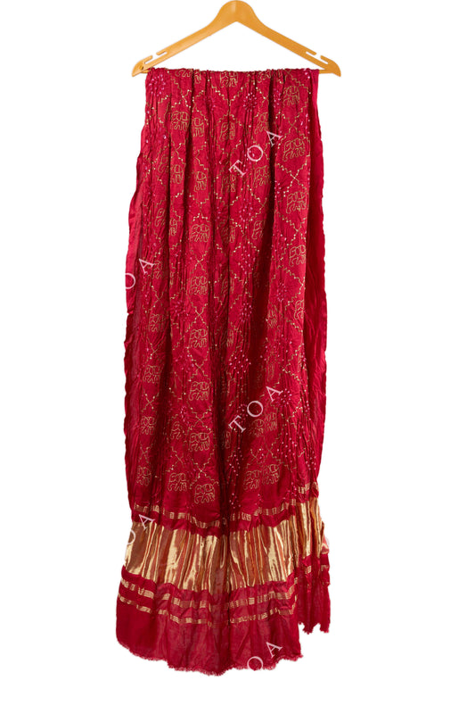 Vintage Vibe Bandhani Dupatta Carrot Pink