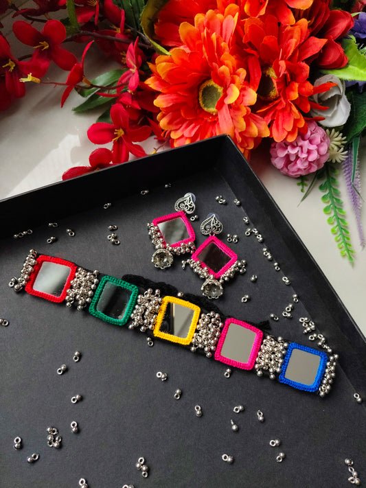 Choker Multi Mirror Necklace - JVD