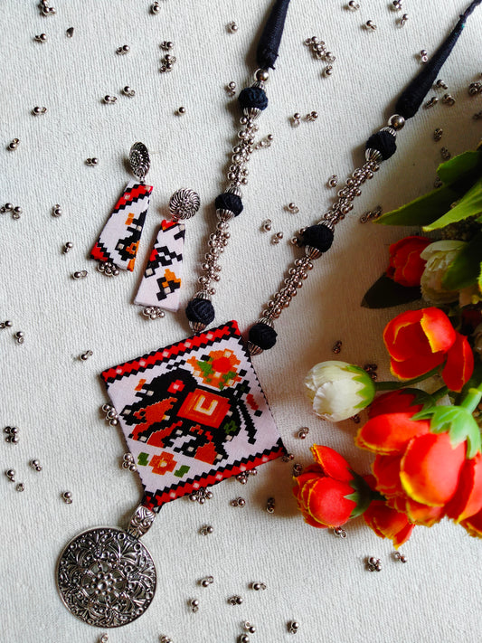 Patola Necklace (Black) - JVD