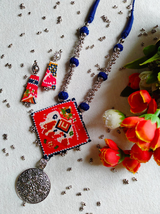 Patola Necklace (Blue) - JVD