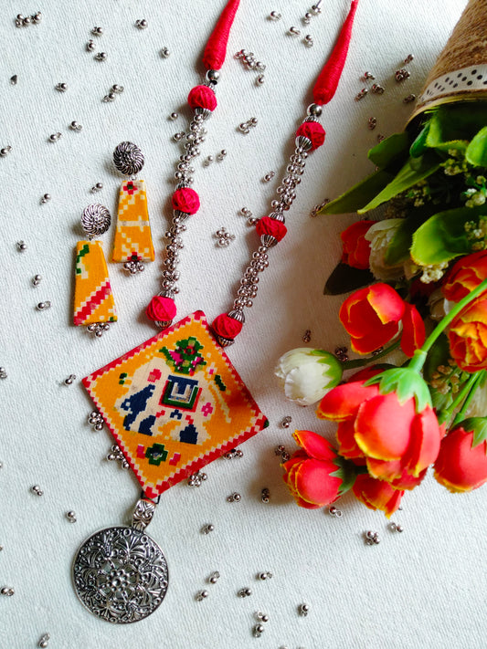Patola Necklace (Red) - JVD
