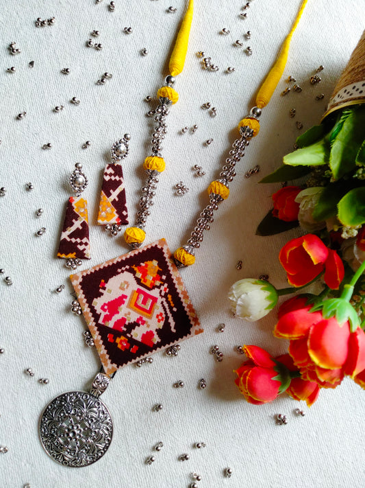 Patola Necklace (Yellow) - JVD