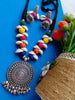 Oxidized multi-coloured necklace - JVD