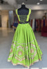 Parrot Green Silk Shine Outfit