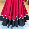 Scallope Skirt Only - Maroon & Black