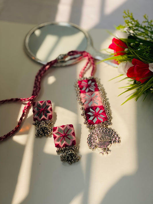 Pink Multi - Mirror Oxidized Necklace - JJ