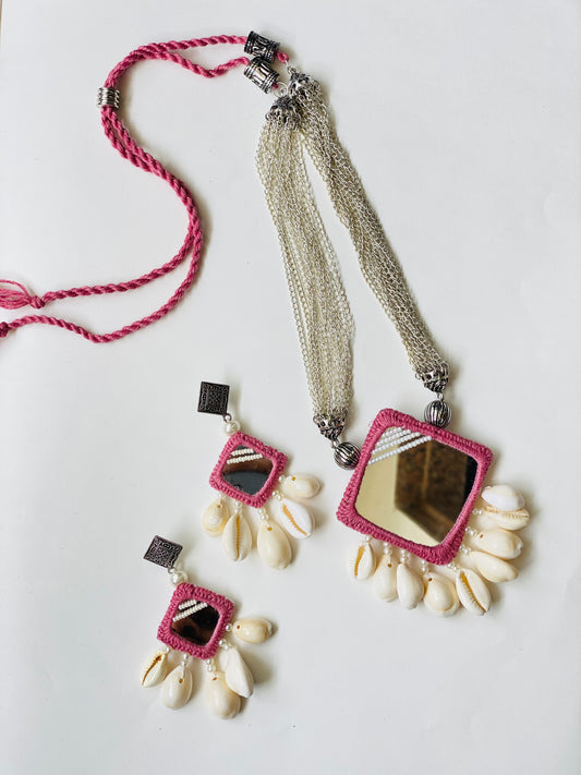 Lilac Mirror & Shells Necklace - JJ