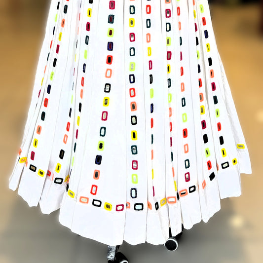 Multi Mirror White Skirt Only