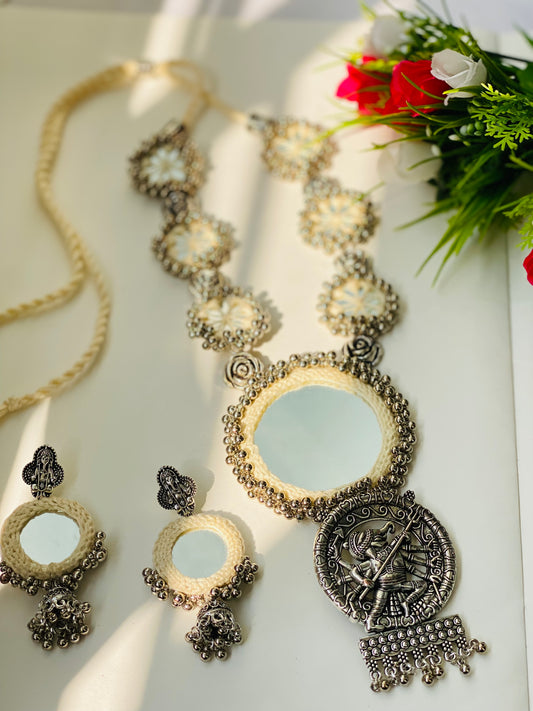 Off-white Mirror Oxidized Necklace - JJ