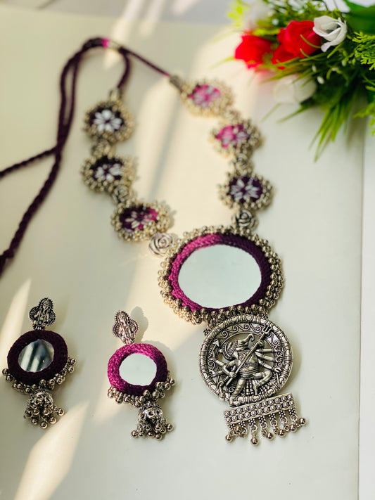 Purple Mirror Oxidized Necklace - JJ