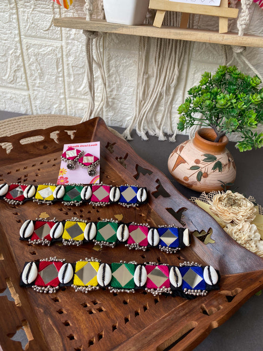 Pear Mirror Shells Choker - RVJ (1 Choker 1 pair of Earrings )