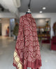 Premium Rust Modal Gaji Ajrakh Dupatta