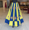Multi Mirror Work Skirt - Royal Blue To Yellow
