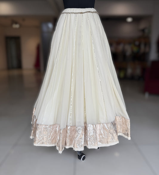 Off-White Georgette Lampi Skirt Only