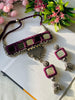 Purple Oxidized Mirror Necklace - JJ