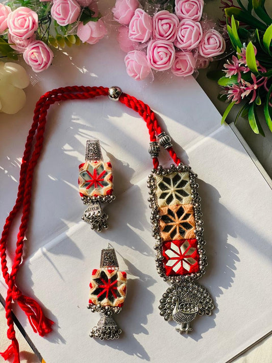 Multi - Mirror Oxidized Necklace - JJ