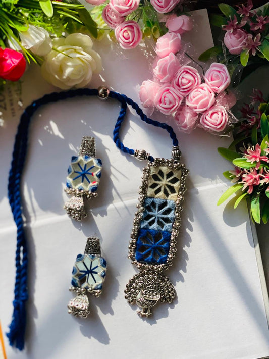 Multi - Mirror Oxidized Necklace - JJ