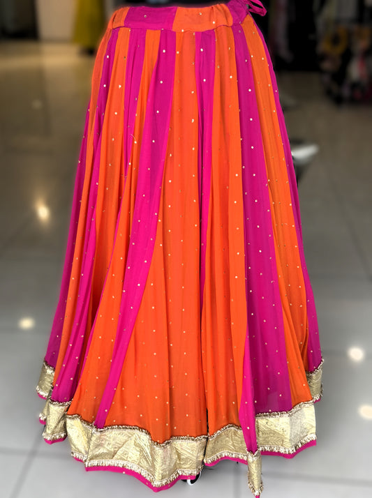 Orange Rani Georgette Sitara Lampi Best-Seller Skirt of the Season!